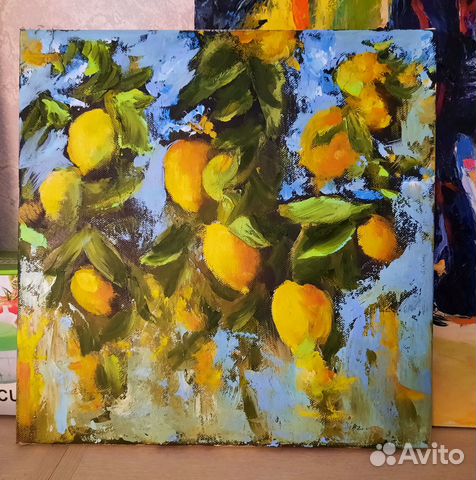 Картина маслом на холсте Лимоны