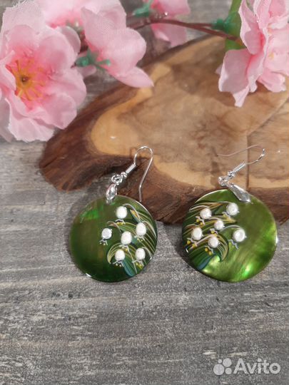 Серьги перламутровые 