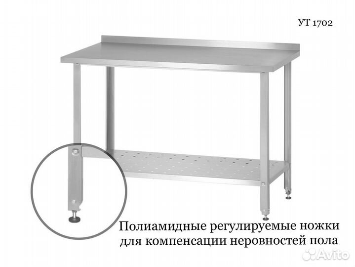 Стол из нержавейки с бортом 1000х600х860