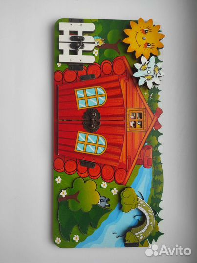 Детская развивающая доска пазл из дерева