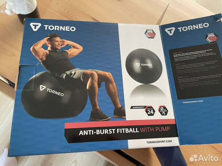 Гимнастический мяч torneo фитбол 75 см