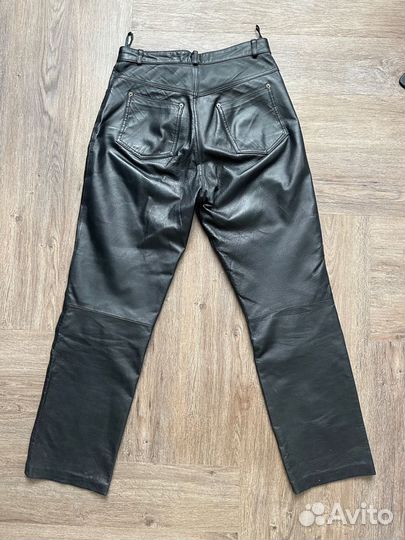Кожаные брюки женские 48