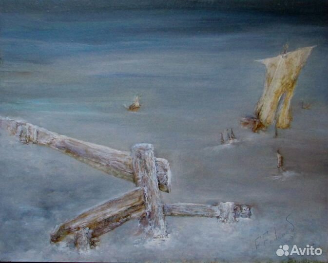 Картина Пейзаж Масло Подпись автора