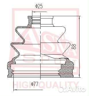 Asva asbt204 Пыльник ШРУСа toyotalexus компл.без с