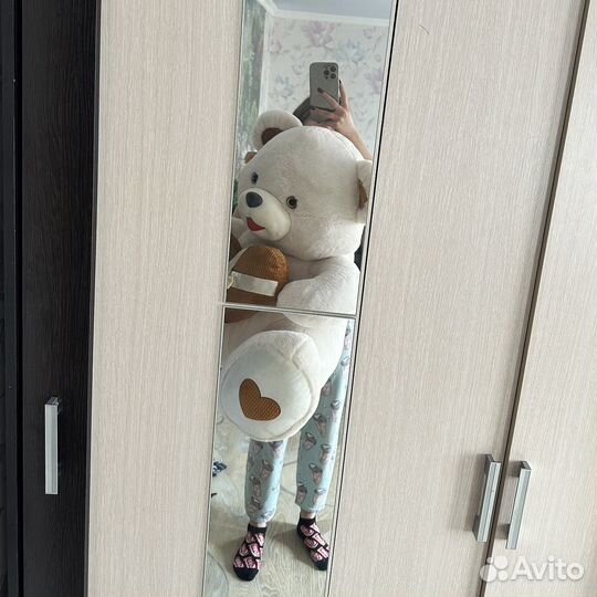 Большой плюшевый мишка новый 170см