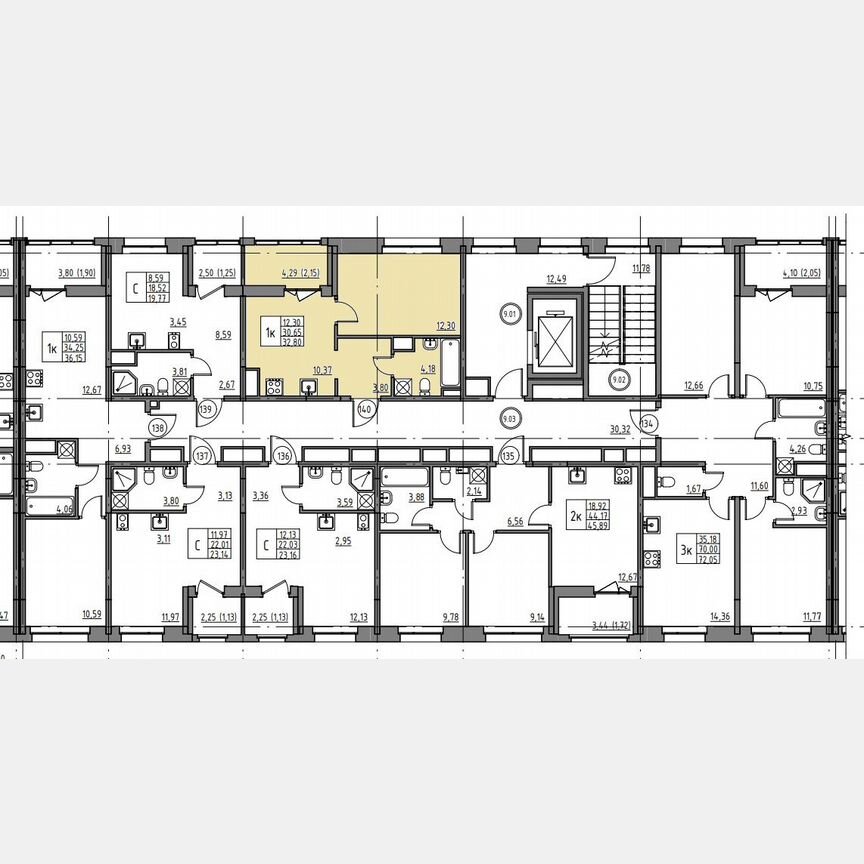 1-к. квартира, 32,8 м², 9/12 эт.