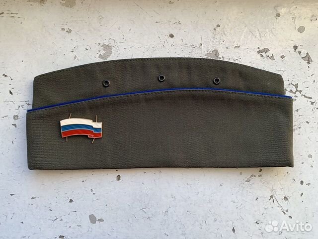 Пилотка оливковая с васильковым просветом