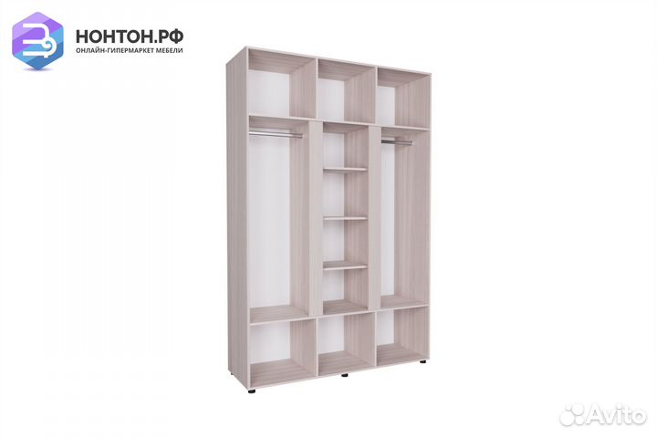 Шкаф 3-створчатый Палермо-3 шк-042 ясень шимо свет