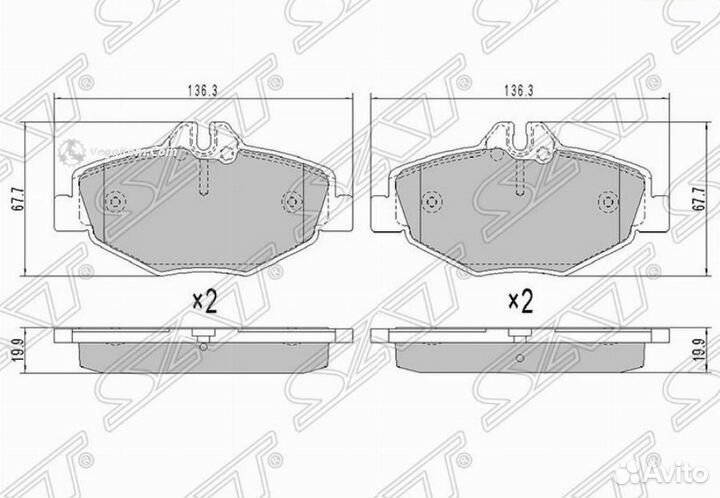 Колодки передние Mercedes E200 W211 STA0034206520