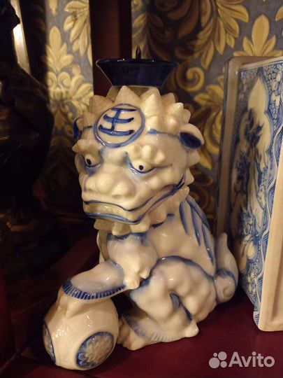 Старинный китайские фарфоровые собачки Фу-фэ19век