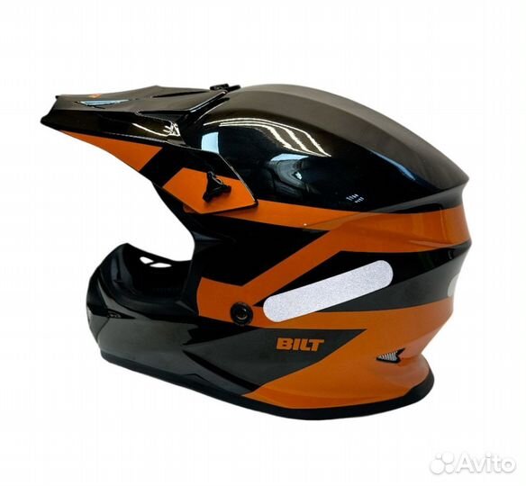 Шлем кроссовый детский Bilt Evo черный оранжевый L