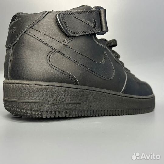 Кроссовки Nike Air Force 1 Mid Black Люкс