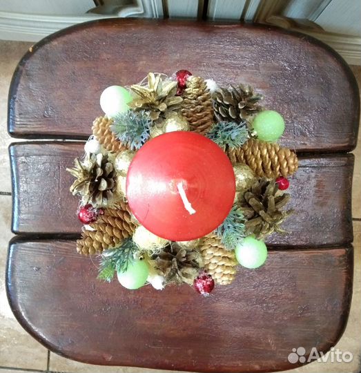 Декорированная свеча большая