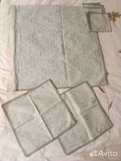 Скатерть лен белая /серая