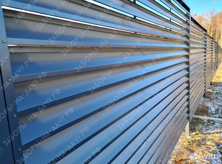 Забор жалюзи металлический