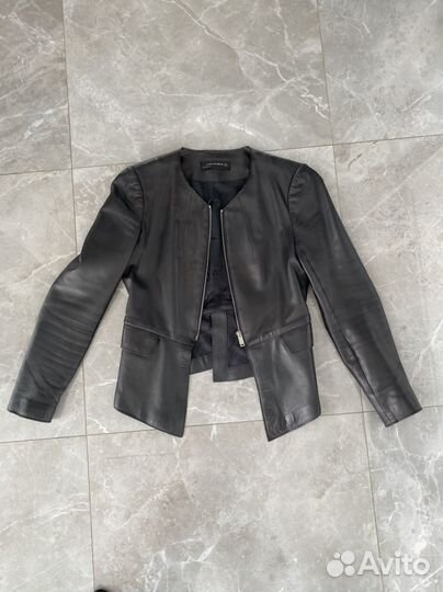 Кожаная курта Zara (из натуральной кожи) женская