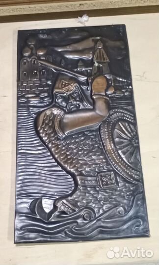 Картина чеканка СССР богатырь