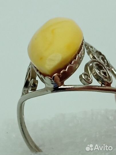 Янтарь кольцо с янтарем