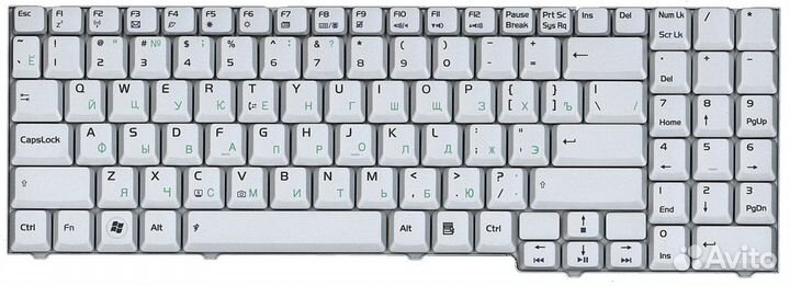 Клавиатура Asus X55 серебристая, OEM