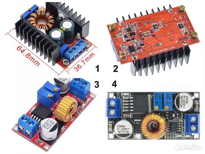 Разные повышающий и понижающий модуль 12 в USB