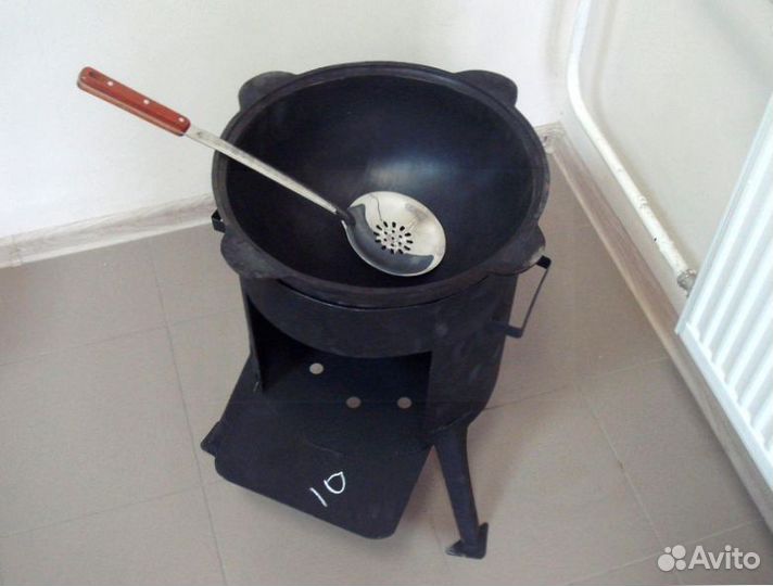 Чугунный казан 10 литров + печь + шумовка