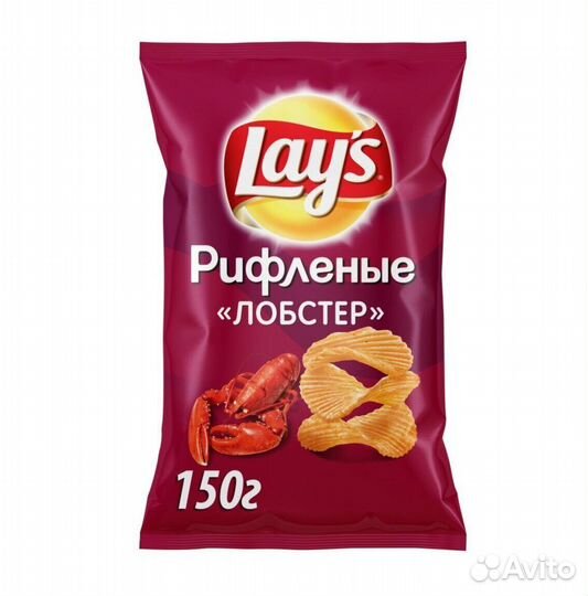 Чипсы Лейс (lays) Рифленые Лобстер 140г