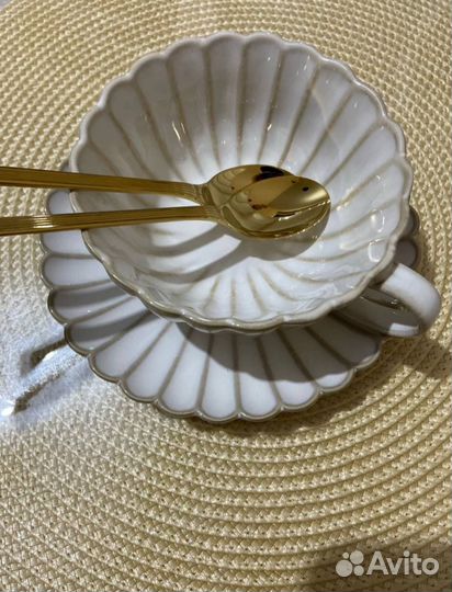 Чайная пара,набор блюдце и чашка(керамика)