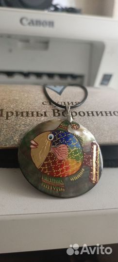Кулон рыба роспись по перламутру