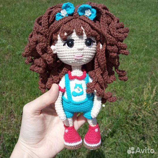 Кукла, вязаная кукла, заяц