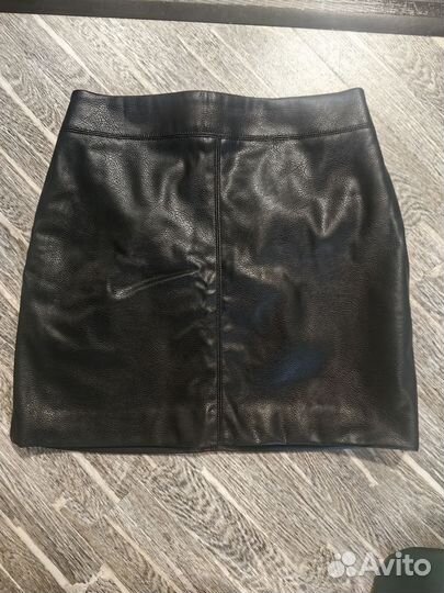 Кожаная юбка мини H&M