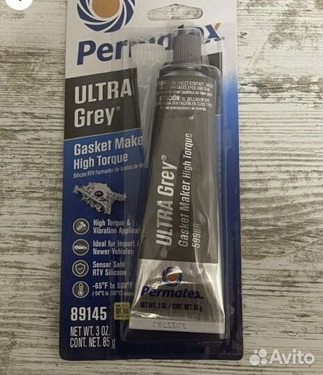 Герметик упругий силикон permatex ultra grey