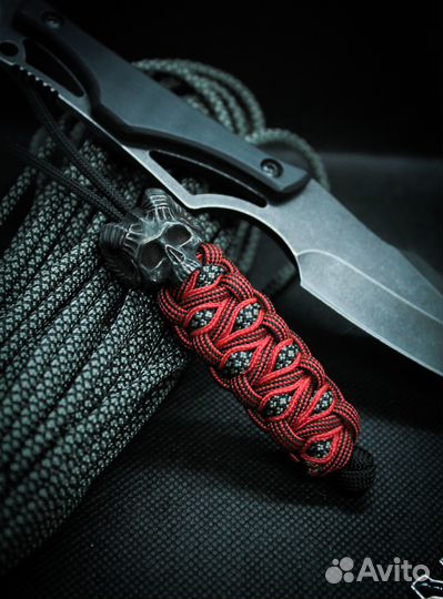 Темляк для ножа из паракорда с бусинами