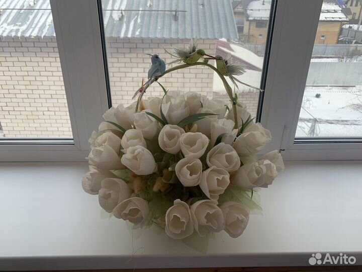 Цветы из гофрированной бумаги