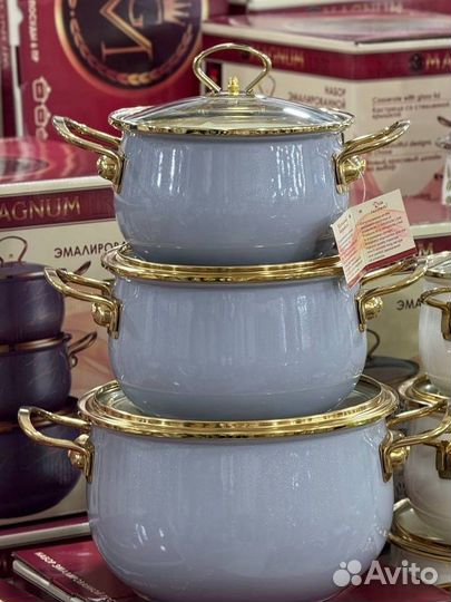 Кастрюля эмалированная
