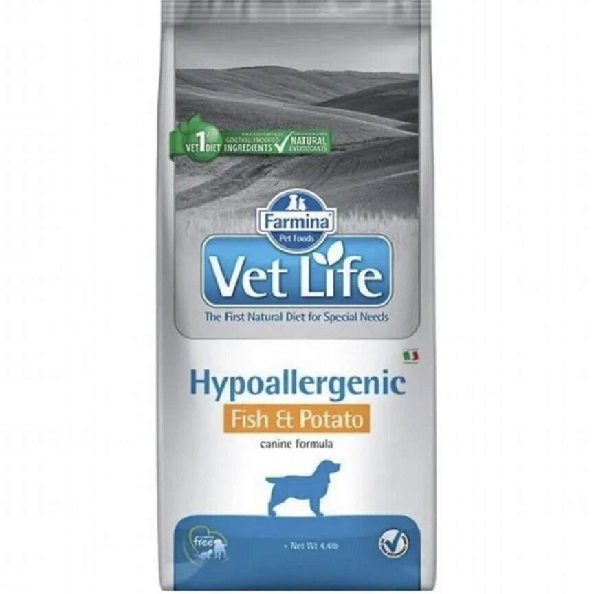 Farmina Vet Life Hypoallergenic Fish & Potato 12кг