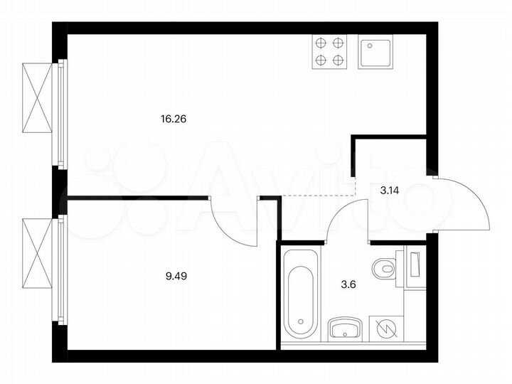 1-к. квартира, 32,5 м², 20/33 эт.