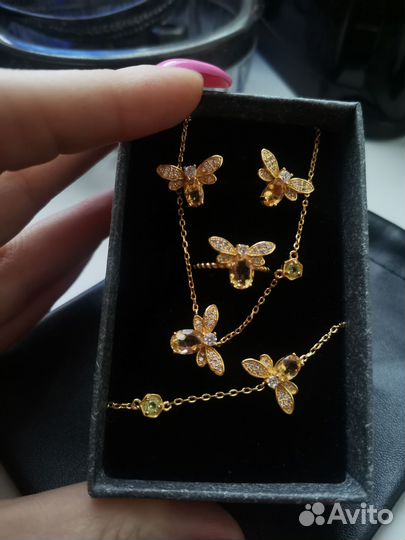 Серебряные серьги с позолотой 925