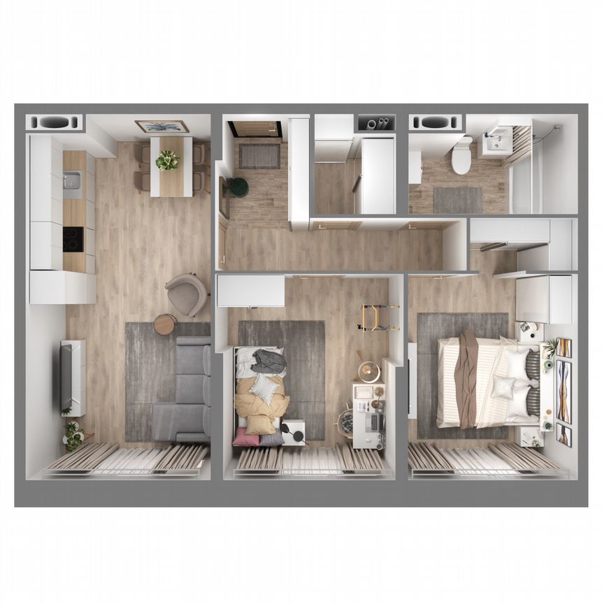 2-к. квартира, 59,4 м², 1/23 эт.
