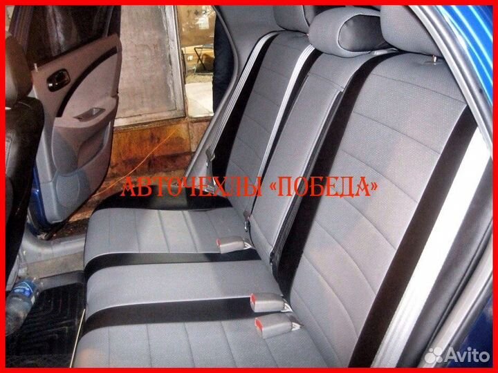 Чехлы Chevrolet Lacetti из экокожи чёрно-серые