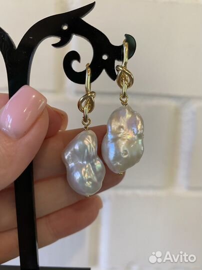 Серьги из барочного жемчуга