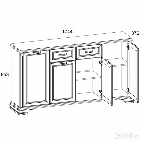Тумба 4D1S, monako, цвет Сосна винтаж/дуб анкона