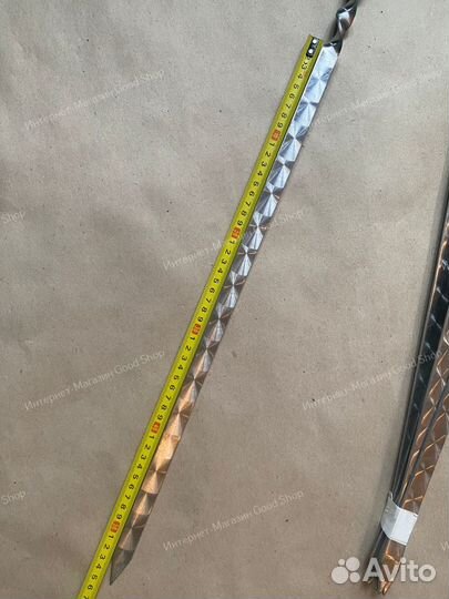 Шампур для люля кебаб 550х20х3 мм. дер. ручка