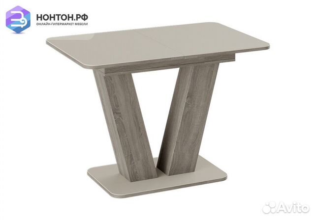 Стол Чинзано раздвижной дуб сонома трюфель / стекл