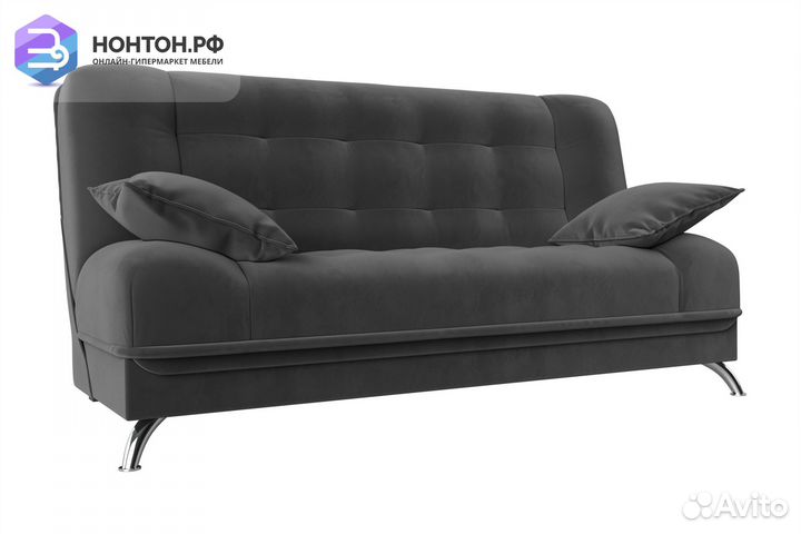 Диван книжка Анна велюр серый