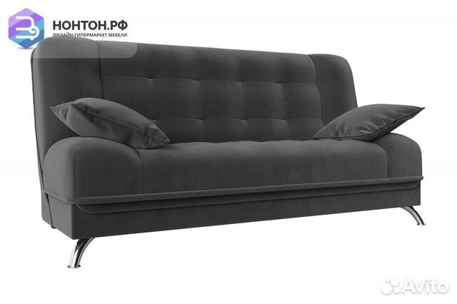 Диван книжка Анна велюр серый