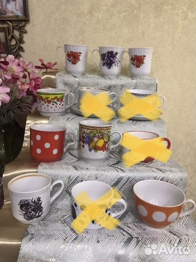 Бокалы, чайные и кофейные чашки