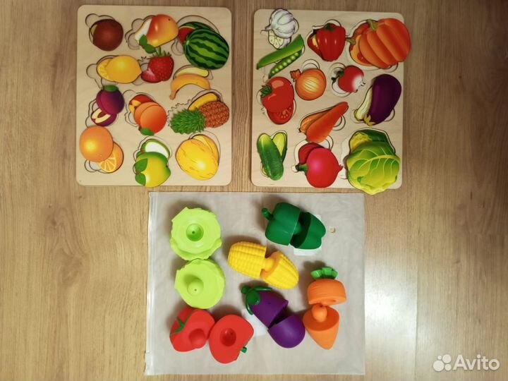 Игровой набор K'S Kids Овощи, пазлы деревянные