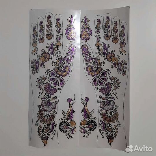 Переводные временные цветные татуировки мехенди