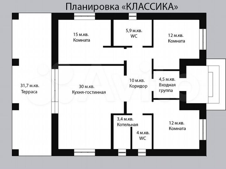 Коттедж 133 м² на участке 6,3 сот.