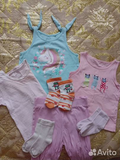 Детские вещи на девочку пакетом 62-74. 86-92